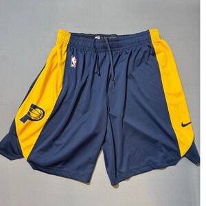 Nike Indiana Pacers NBA Men's XXL Navy Blue Yellow‎ Basketball Shorts